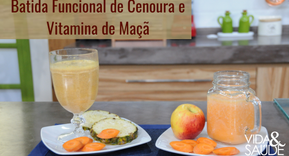 Receita: Batida Funcional de Cenoura e Vitamina de Maçã