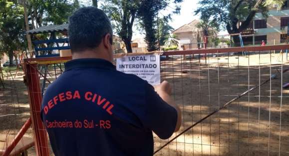 Defesa Civil fecha praças em Cachoeira do Sul