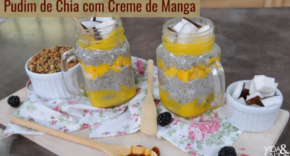 Receita: Pudim de Chia com Creme de Manga