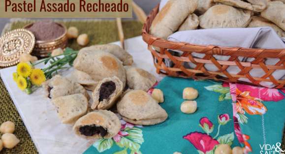 Receita: Pastel Assado Recheado de Chocolate Vegano