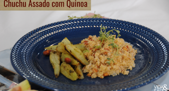 Receita: Chuchu Assado com Quinoa e Amêndoa Defumada