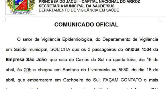 Três passageiros de ônibus são procurados para testar possível contaminação por COVID-19