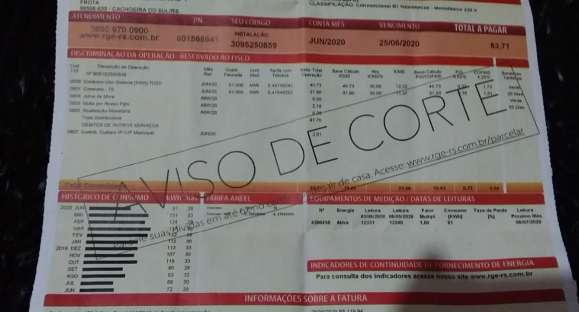 Contas de luz com aviso de corte são verdadeiras, diz RGE