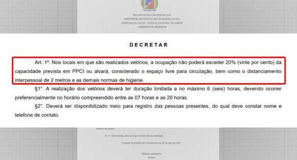 Decreto muda regras para velórios em Cachoeira