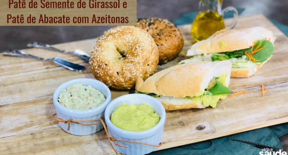 Receitas: Patês de Semente de Girassol e de Abacate com Azeitonas
