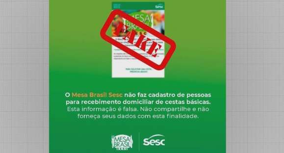 Mesa Brasil alerta para fake news sobre doação de cestas básicas