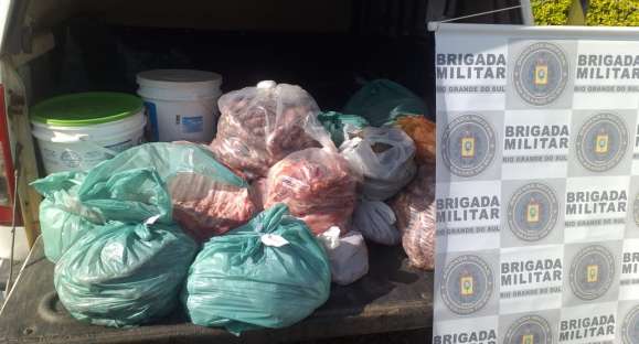 BM de Cachoeira do Sul apreende carne e derivados sem procedência