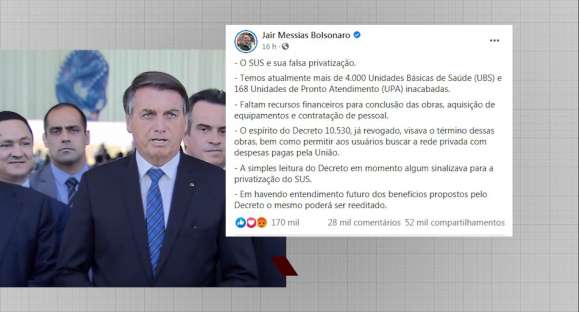 Bolsonaro revoga decreto que abria caminho para privatização do SUS