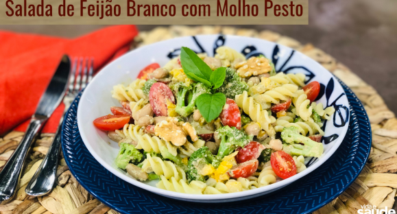 Receita: Salada de Feijão Branco com Molho Pesto
