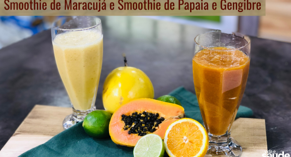 Receitas: Smoothie de Papaia e Gengibre e Smoothie de Maracujá