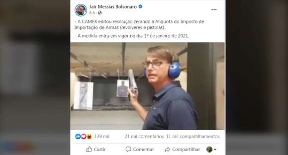 Governo Federal zera imposto para importação de armas