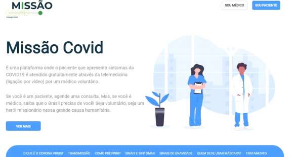 Médicos voluntários atendem pacientes com sintomas de COVID-19 pela internet