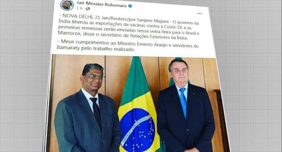Vacinas chegam da Índia na tarde desta sexta-feira