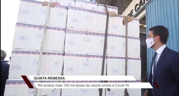 RS recebe mais 135 doses de vacinas contra a COVID-19