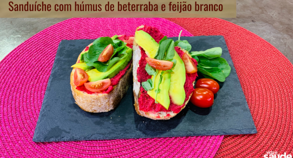 Receita: Sanduíche com Húmus de Beterraba e Feijão Branco