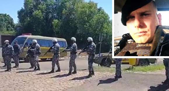 Colegas homenageiam policial morto em Erechim