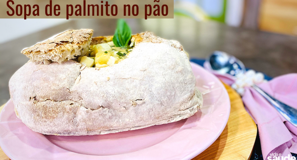 Receita: Sopa de Palmito no Pão