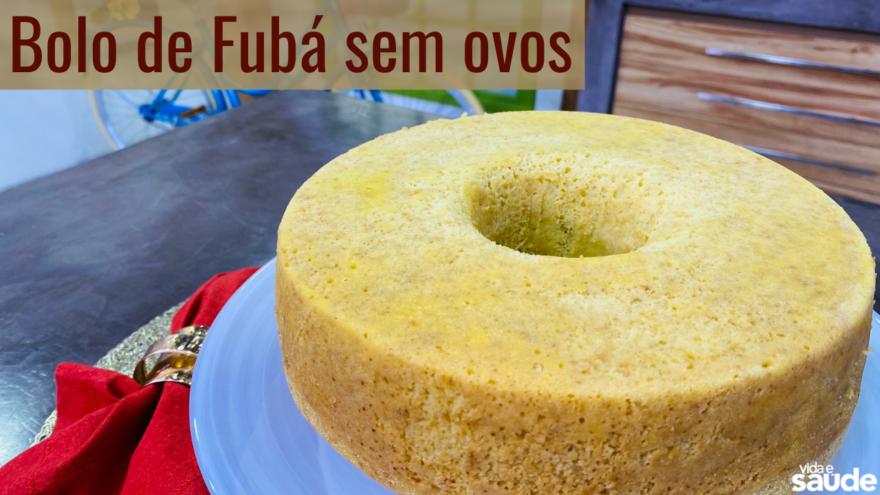 Bolo de fubá sem ovos - Fácil