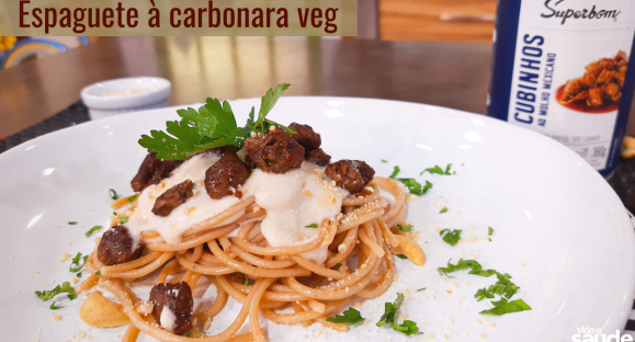 Receita: Espaguete à Carbonara Veg