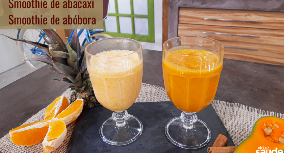 Receitas: Smoothi de Abacaxi e Smoothie de Abóbora