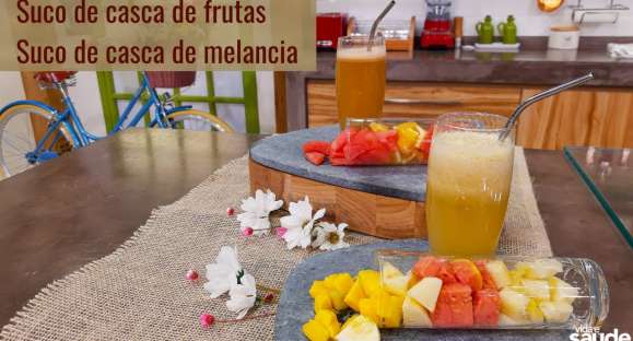 Receitas: Suco de Casca de Frutas e Suco de Casca de Melancia