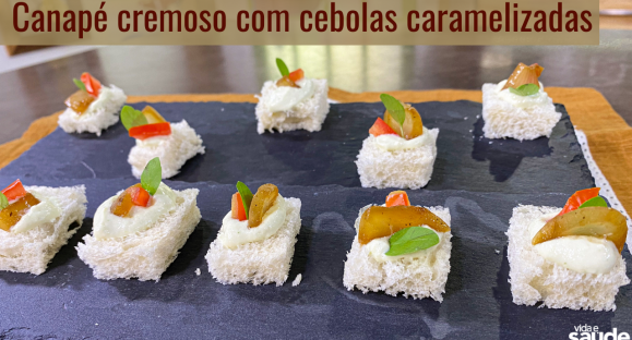 Receita: Canapé Cremoso com Cebola Caramelizada