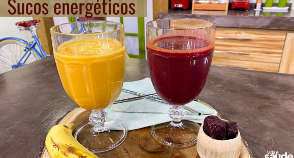 Receitas: Suco Energético de Açaí e Suco Energético de Banana