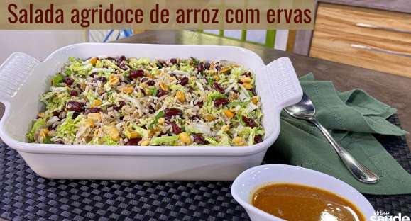 Receita: Salada Agridoce de Arroz com Ervas