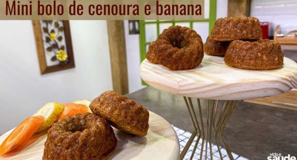 Receita: Mini Bolo de Cenoura e Banana