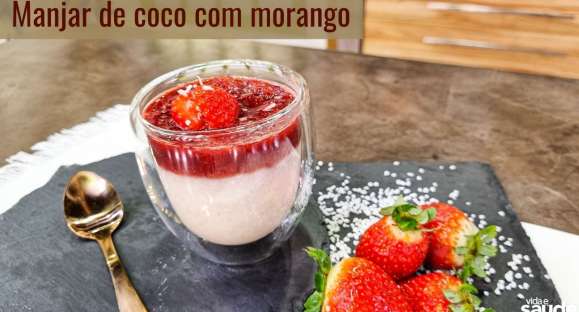 Receita: Manjar de coco com morango