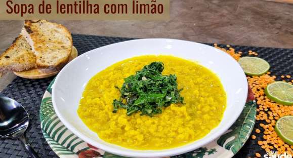 Receita: Sopa de Lentilha com Limão