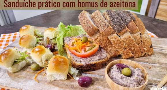 Receita: Sanduíche prático com homus de azeitona
