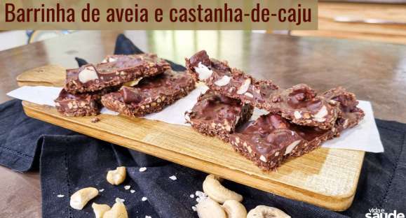 Receita: Barrinha de aveia e castanha-de-caju