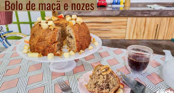 Receita: Bolo de maçã e nozes