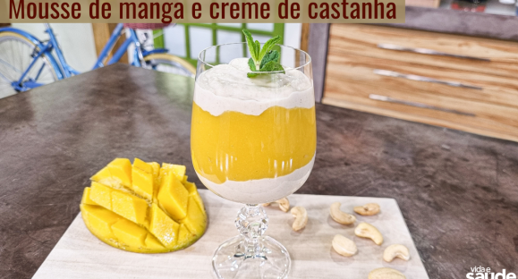 Receita: Mousse de manga e creme de castanha