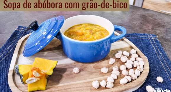 Receita: Sopa de abóbora com grão-de-bico