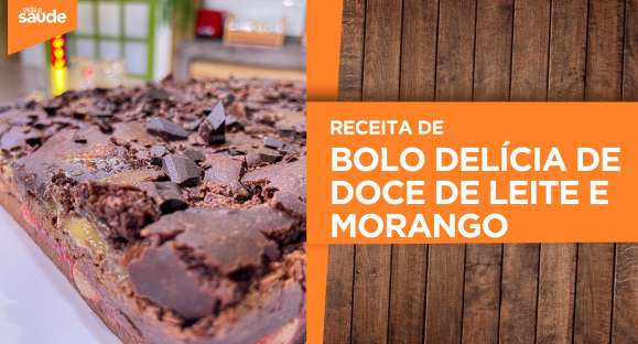 Receita: Bolo delícia de doce de leite e morango