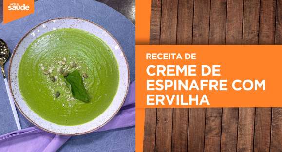 Receita: Creme de espinafre com ervilha