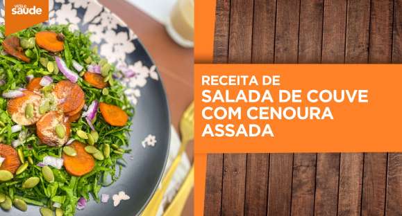 Receita: Salada de couve com cenoura assada