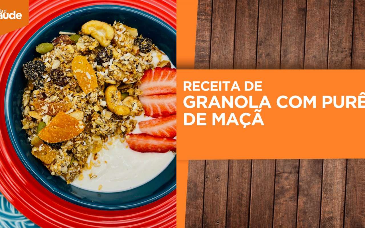 Receita: Granola com purê e maçã