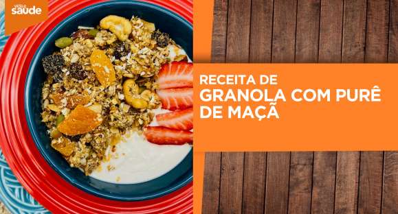 Receita: Granola com purê e maçã
