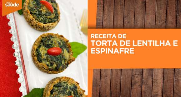 Receita: Tortinha de lentilha e espinafre