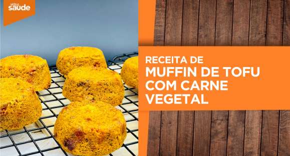 Muffin de tofu com carne vegetal
