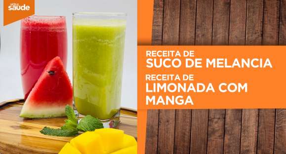 Receitas: Limonada com manga e suco de melancia
