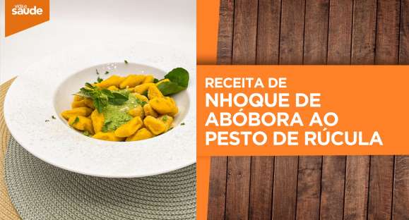Receita: Nhoque de abóbora ao pesto de rúcula