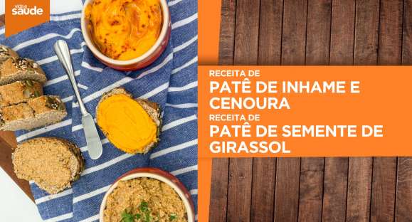 Receitas: Patê de inhame e cenoura e patê de semente de girassol