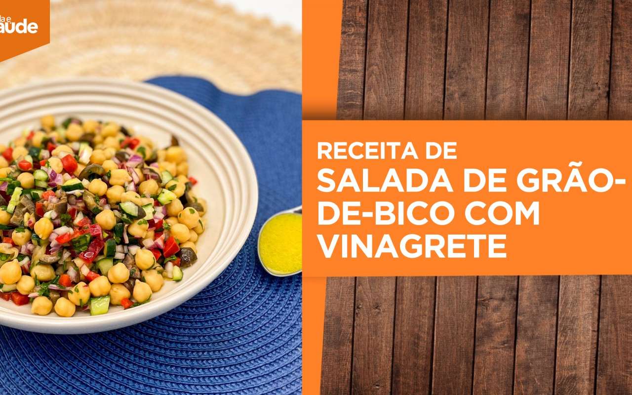 Receita: Salada de grão-de-bico com vinagrete
