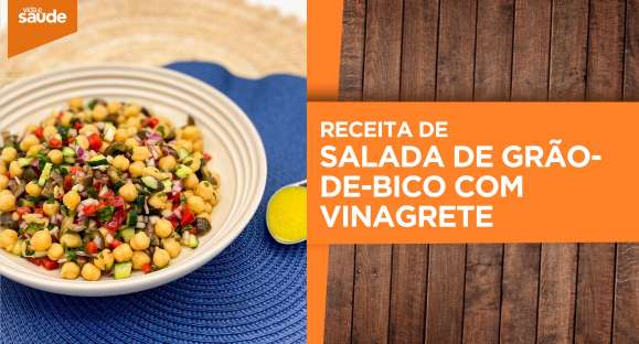 Receita: Salada de grão-de-bico com vinagrete