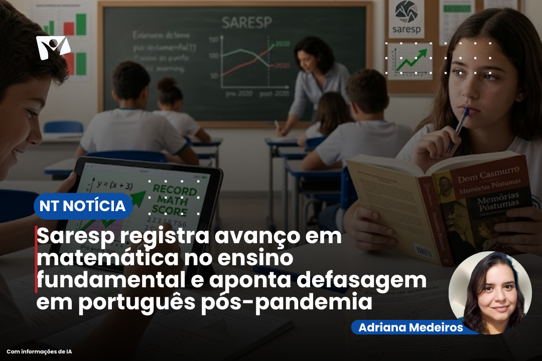 Saresp registra avanço em matemática no ensino fundamental e aponta defasagem em português pós-pandemia
