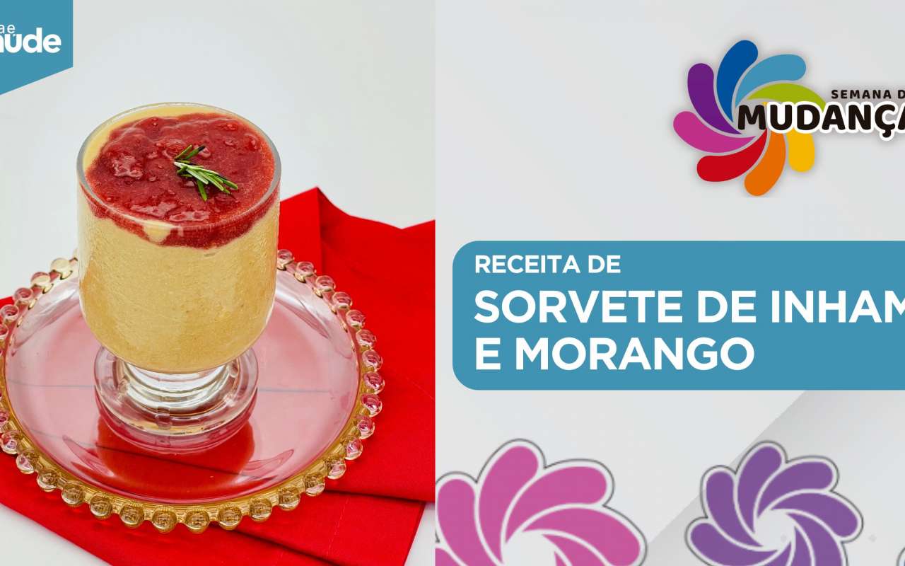 Receita: Sorvete de inhame e morango